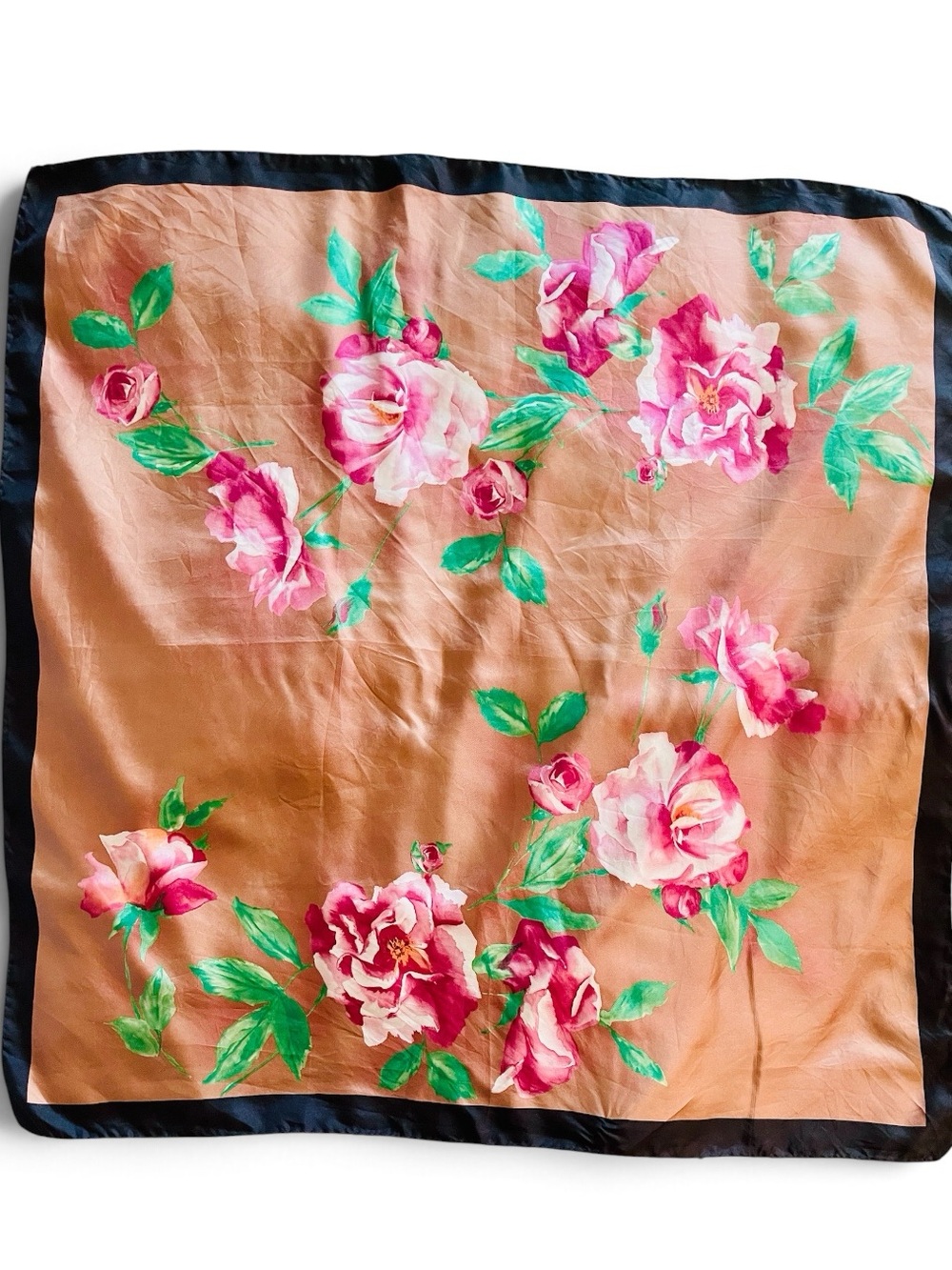 Gumps 100% Silk Floral Scarf
